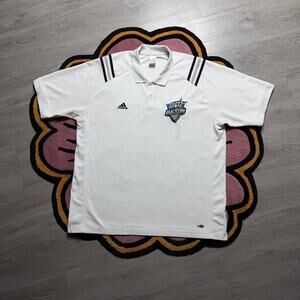 Vintage Y2K Adidas MLS Sierra Mist All Star Embroidered Logo Polo Shirt XL White